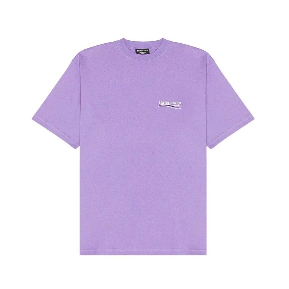 Balenciaga Unisex Cotton Political Campaign Logo-print T-Shirt Purple S 612964